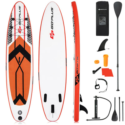 10.5 Feet Inflatable Stand Up Paddle Board with Carrying Bag and Aluminum Paddle