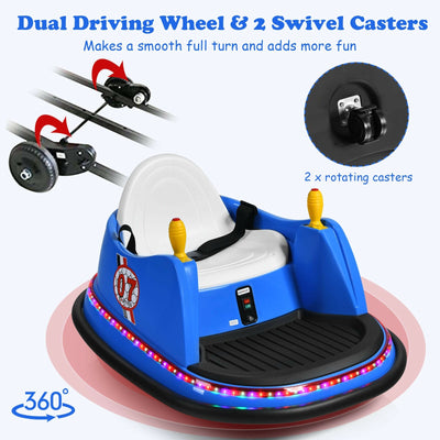 6V Kids Ride On Bumper Car 360-Degree Spin Race Toy with Remote Control