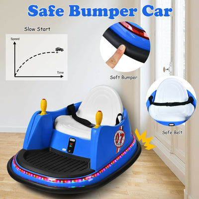 6V Kids Ride On Bumper Car 360-Degree Spin Race Toy with Remote Control