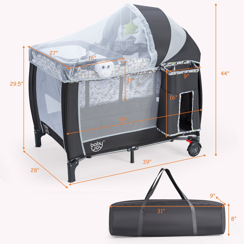 Portable Baby Playard with Changing Station and Net