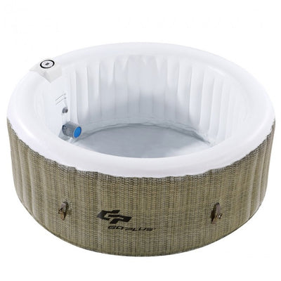 73” X 26” 4 Persons Portable Inflatable Hot Tub with Built in Heater Pump and 130 Bubble Jets