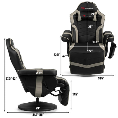 Ergonomic High Back Massage Gaming Chair with Pillow
