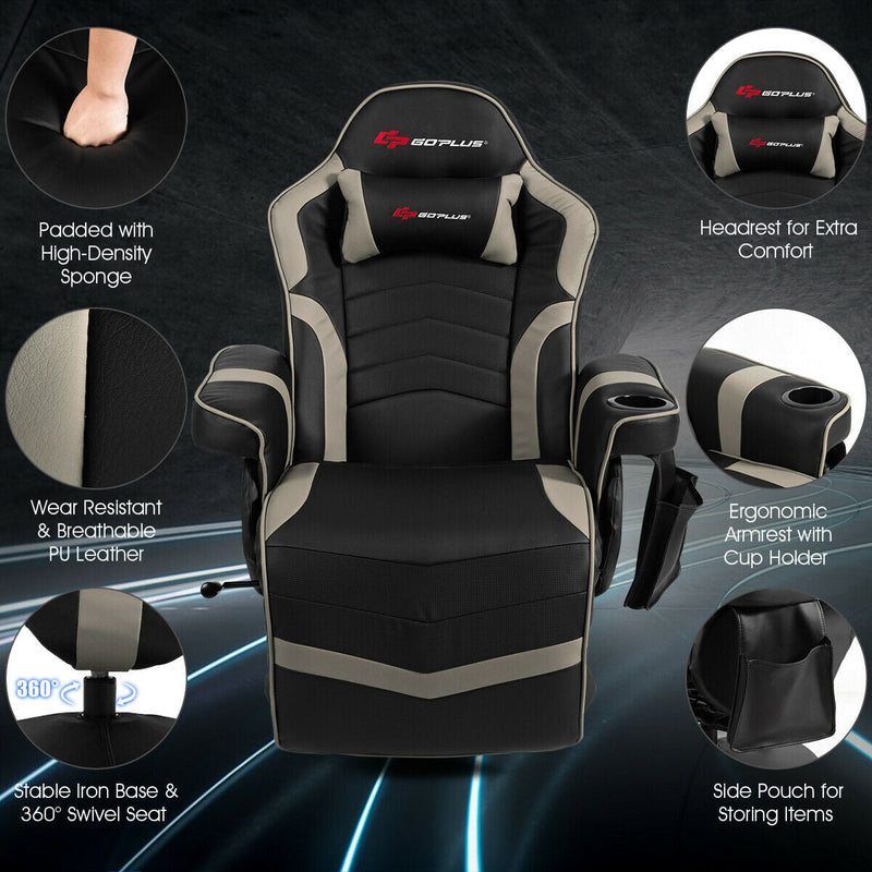 Ergonomic High Back Massage Gaming Chair with Pillow