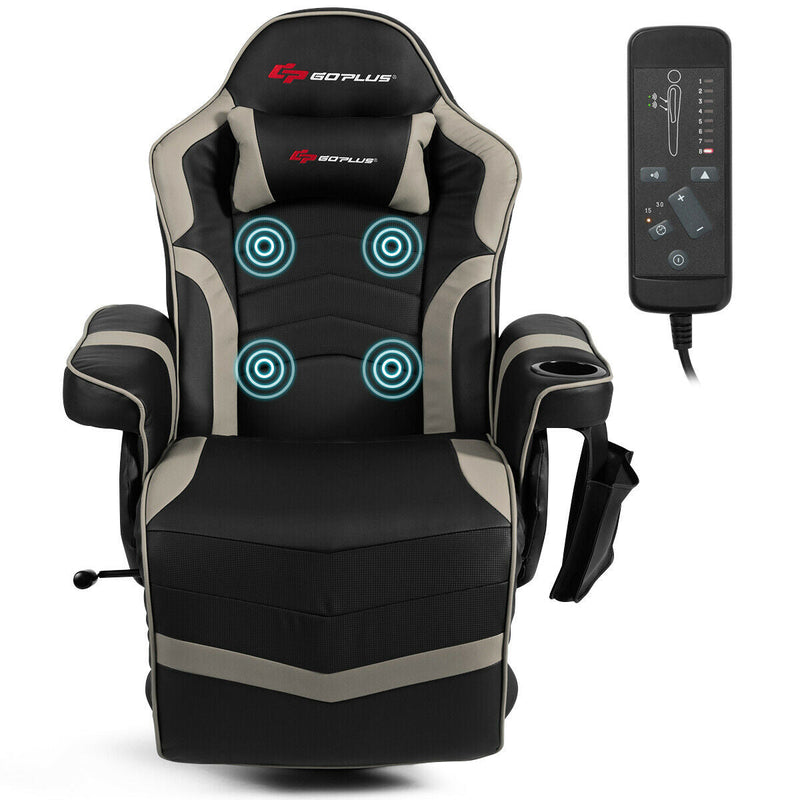 Ergonomic High Back Massage Gaming Chair with Pillow