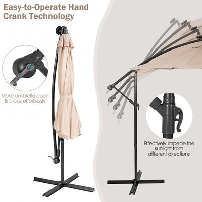 10ft Patio Offset Hanging Umbrella with Easy Tilt Adjustment