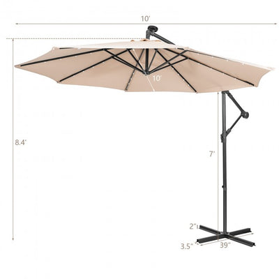 10ft Patio Offset Hanging Umbrella with Easy Tilt Adjustment