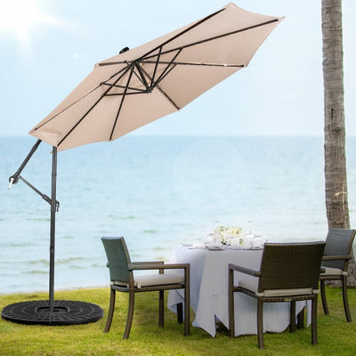 10ft Patio Offset Hanging Umbrella with Easy Tilt Adjustment