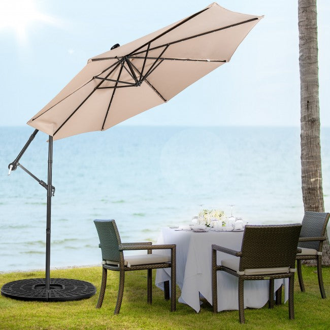 10ft Patio Offset Hanging Umbrella with Easy Tilt Adjustment