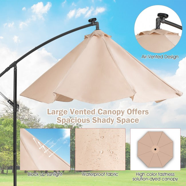 10ft Patio Offset Hanging Umbrella with Easy Tilt Adjustment