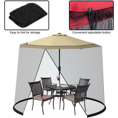9 -10 Feet Outdoor Camping Umbrella Table Screen Mosquito Bug Insect Net