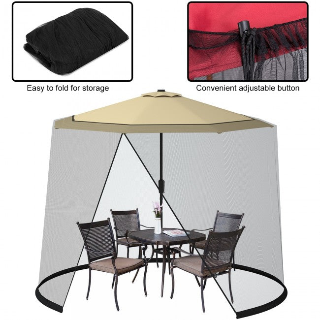 9 -10 Feet Outdoor Camping Umbrella Table Screen Mosquito Bug Insect Net