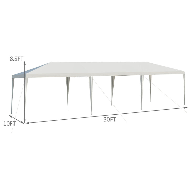 10 x 30 Feet Waterproof Gazebo Canopy Tent with Connection Stakes for Wedding Party