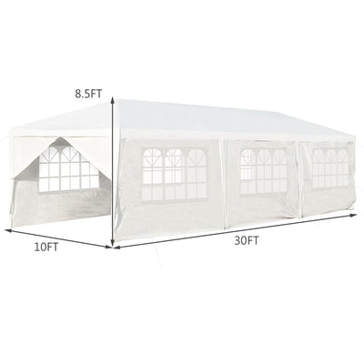 10 x 30 Feet Outdoor Canopy Tent with Side Walls