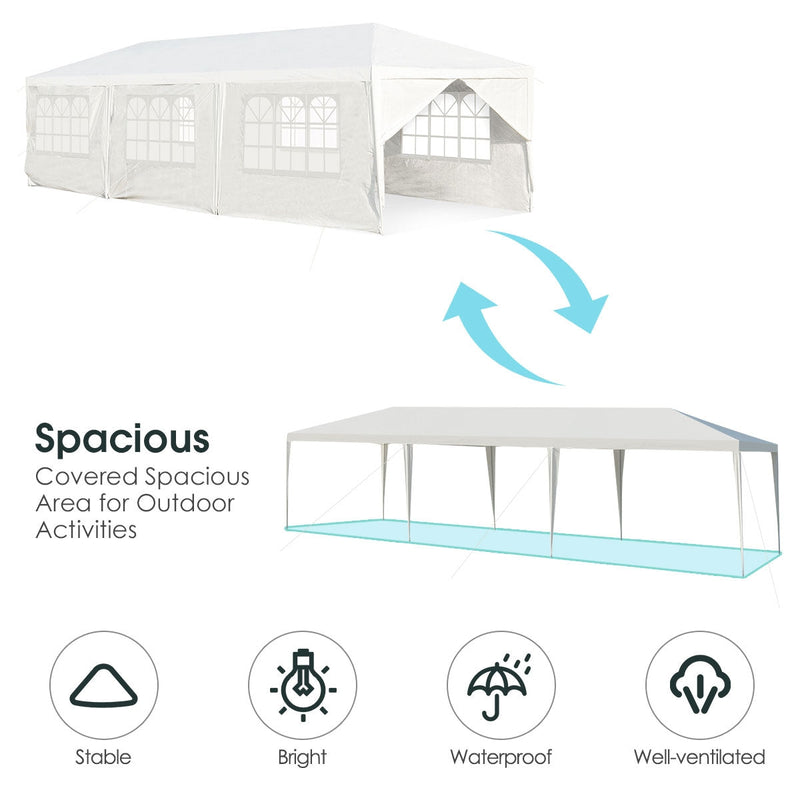 10 x 30 Feet Outdoor Canopy Tent with Side Walls