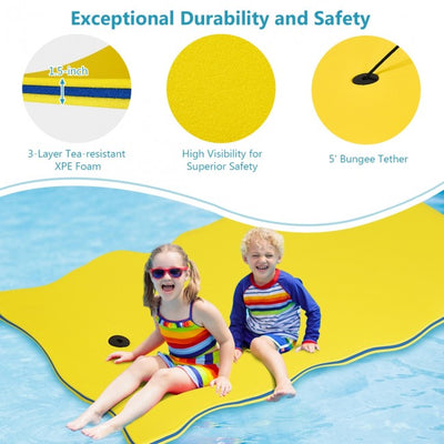 3-Layer Floating Water Mat Tear-Resistant Pad for Water Recreation and Relaxing