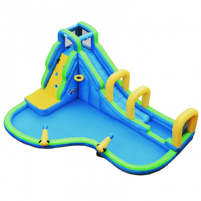 Inflatable Water Slide Giant Water Park Kids Bounce House with Splash Pool and Climbing Wall