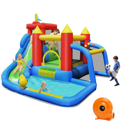 Inflatable Bounce House Splash Pool with Water Climb Slide Blower included