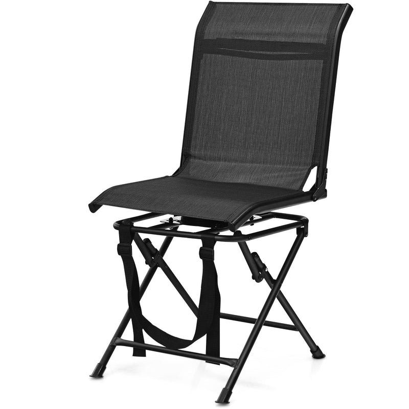 Foldable 360-degree Swivel Hunting Camping Chair with Iron Frame for All-weather Outdoor