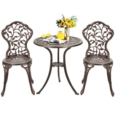 3 Pcs Cast Aluminum Bistro Set