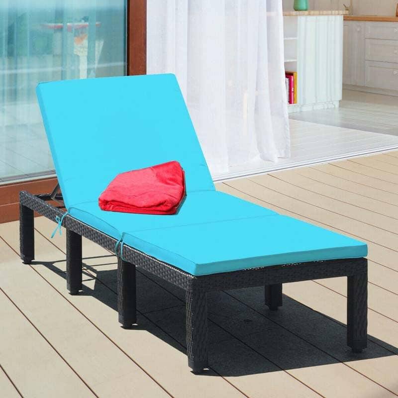 6 Positions Adjustable Patio Rattan Outdoor Lounger Chair