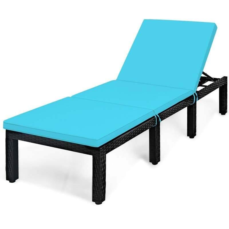 6 Positions Adjustable Patio Rattan Outdoor Lounger Chair