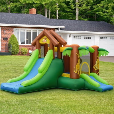 Kids Inflatable Jungle Bounce House Castle with Blower