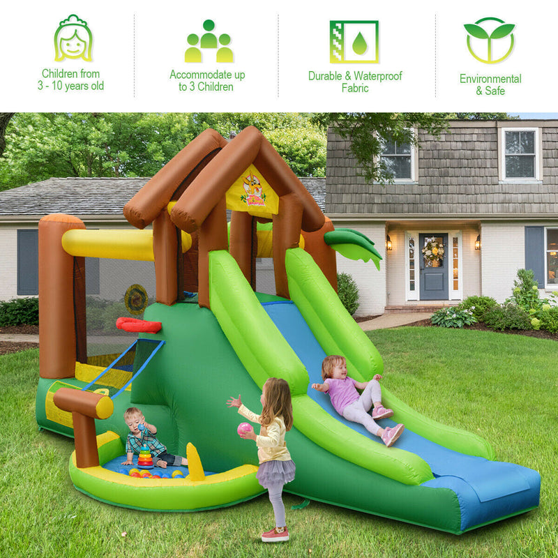 Kids Inflatable Jungle Bounce House Castle with Blower