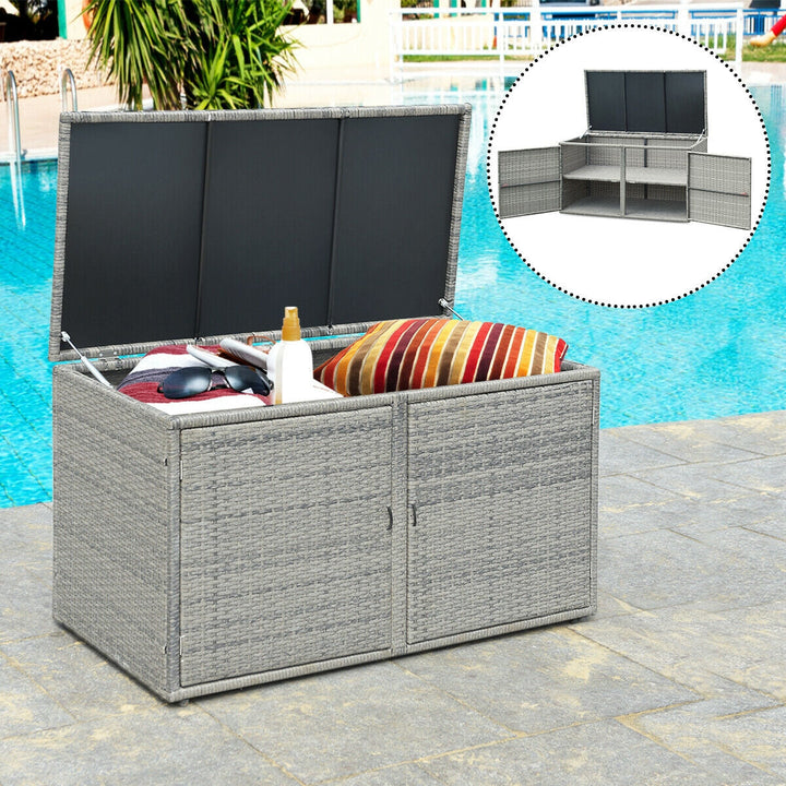 88 Gallon Garden Patio Rattan Storage Container Box