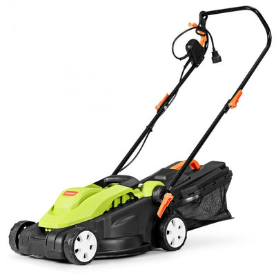 14'' 12 Amp Electric Lawn Mower Corded Grass Cutting Machine with Detachable Grass Bag