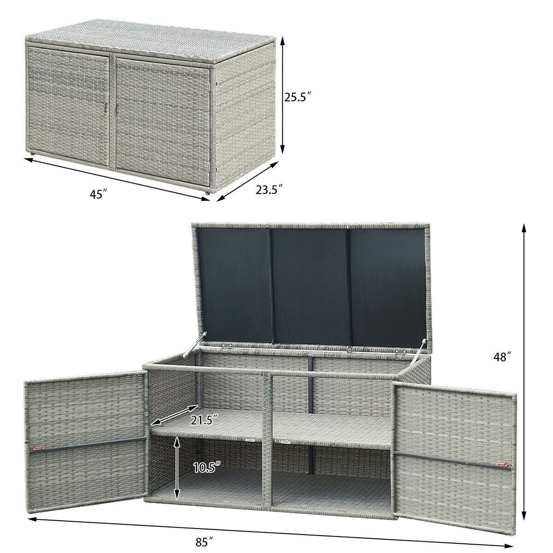 88 Gallon Garden Patio Rattan Storage Container Box