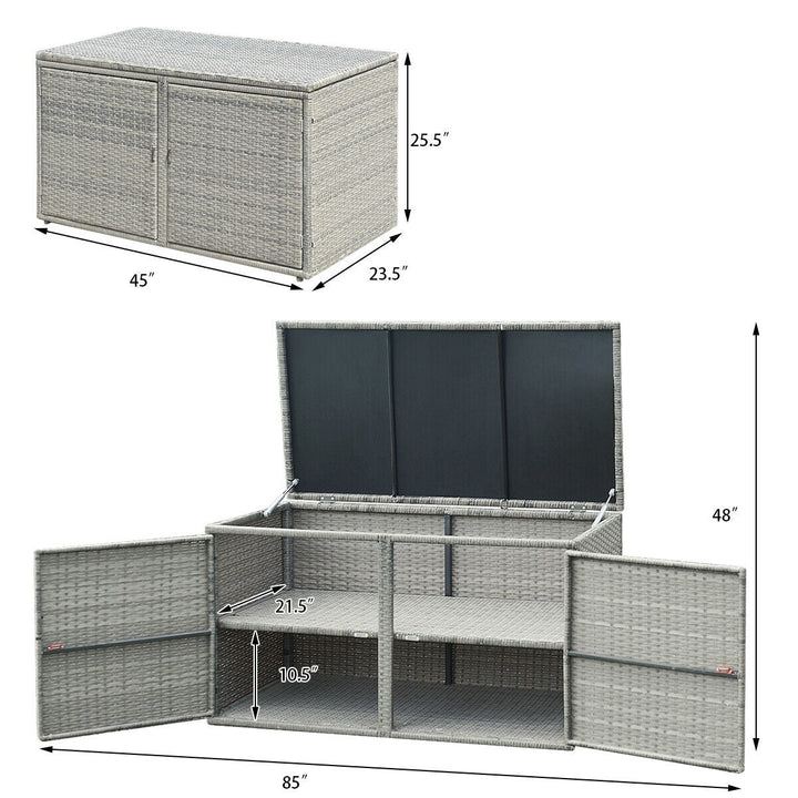 88 Gallon Garden Patio Rattan Storage Container Box