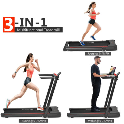 2.25HP 3-in-1 Folding Treadmill with Remote Control