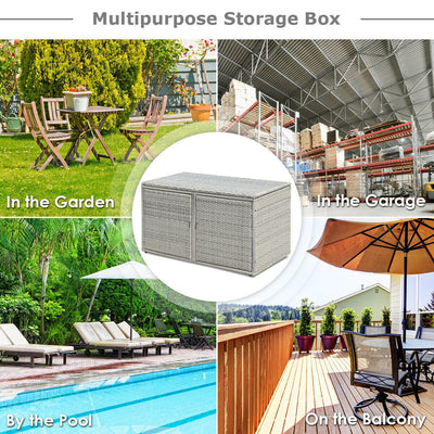 88 Gallon Garden Patio Rattan Storage Container Box