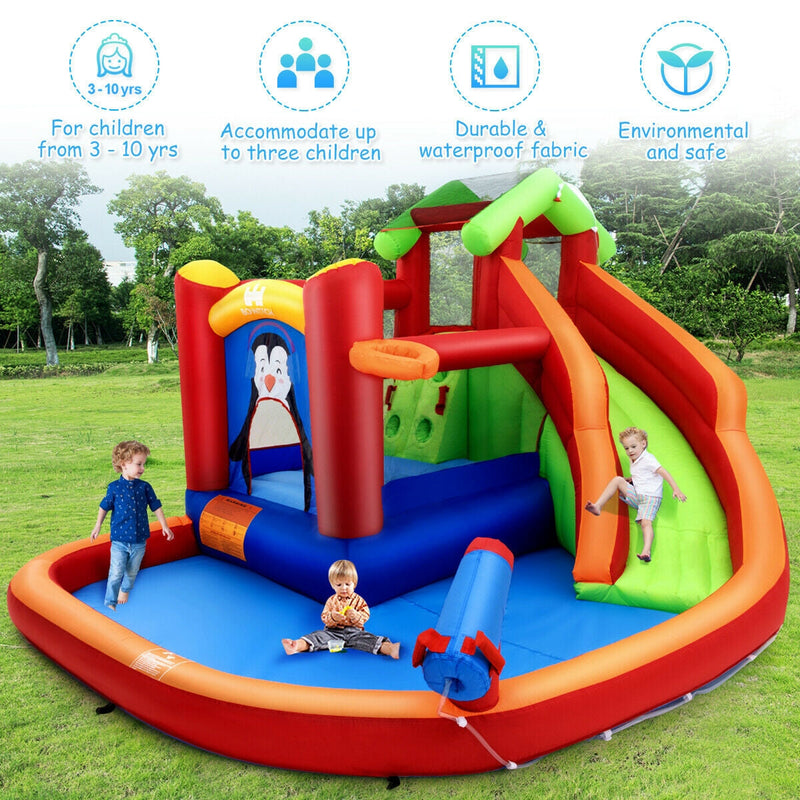 Inflatable Slide Bouncer and Water Park Bounce House Without Blower