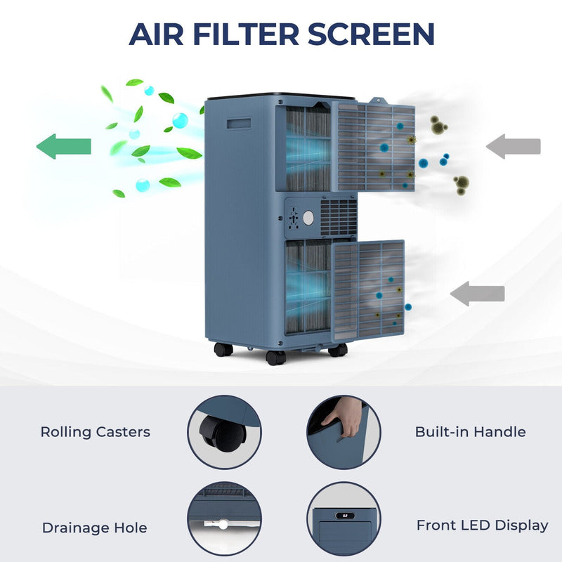 8000BTU 3-in-1 Portable Air Conditioner with Remote Control