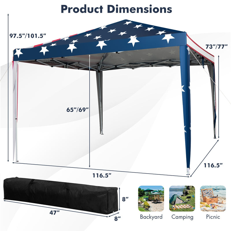 Outdoor 10’ x 10’ Pop-up Canopy Tent Gazebo Canopy