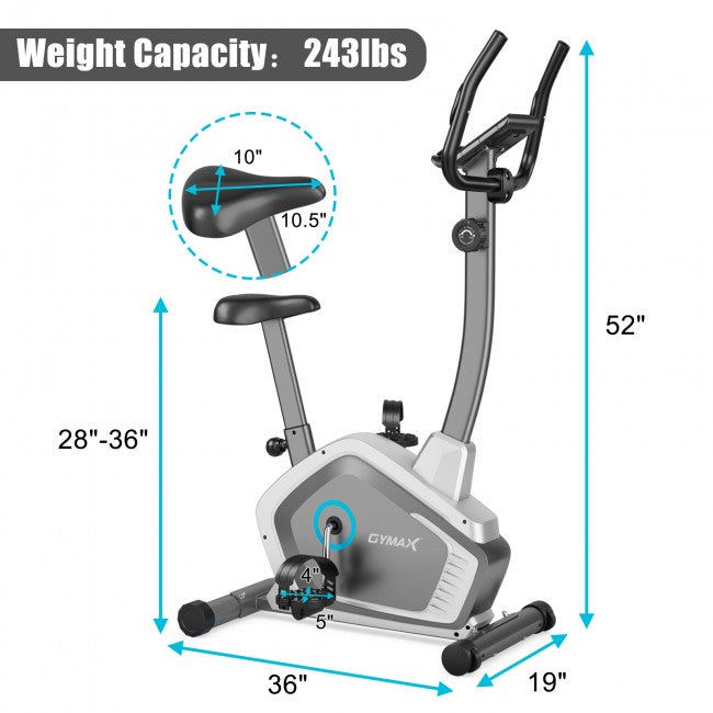 8 Level adjustable Resistance Stationary Exercise Bike Magnetic Cycling Bike with Pulse Sensor & LCD Display