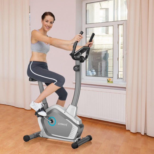 8 Level adjustable Resistance Stationary Exercise Bike Magnetic Cycling Bike with Pulse Sensor & LCD Display