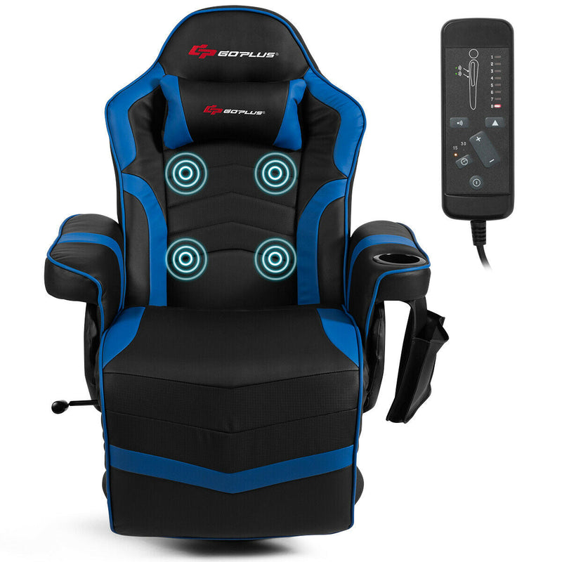 Ergonomic High Back Massage Gaming Chair with Pillow