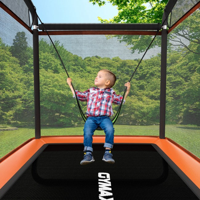 6FT Kids Entertaining Combo Bounce Trampoline with Swing and Enclosure Safety Net