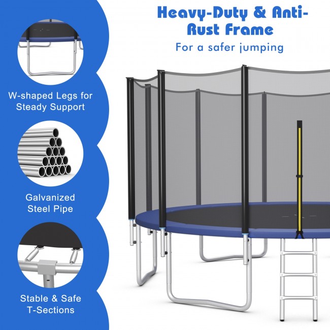 Outdoor Trampoline Combo Bounce Jump with Safety Closure Net Ladder