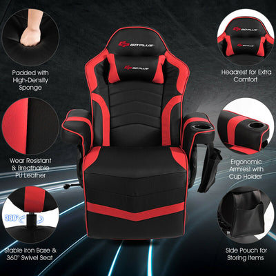 Ergonomic High Back Massage Gaming Chair with Pillow