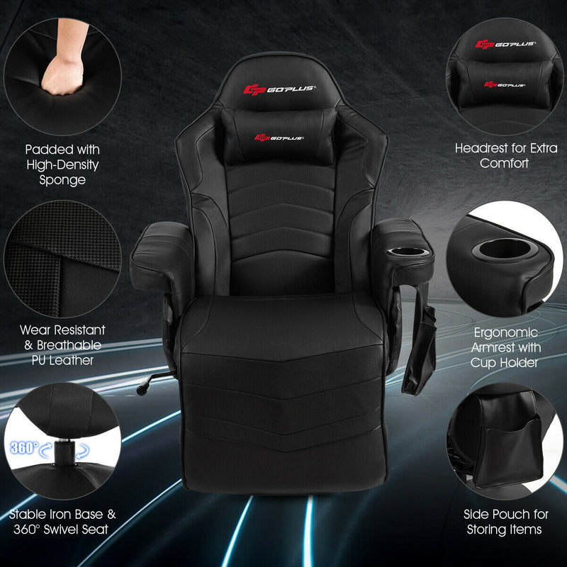 Ergonomic High Back Massage Gaming Chair with Pillow